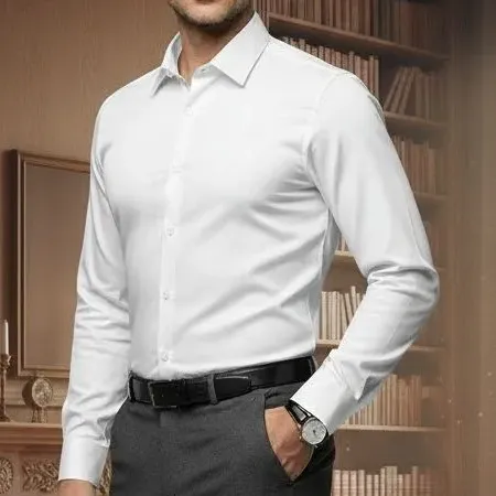 Camisa Social Masculina Slim Fit Premium Manga Longa C Lycra
