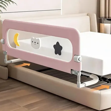 Grade Proteção Dobrável Ajustável De Cama Bebê 120x70cm