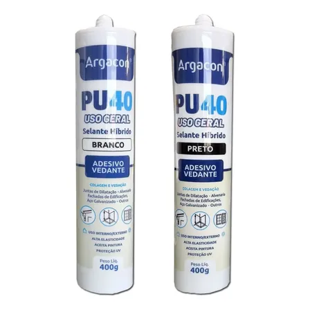 Silicone Pu40 Uso Geral - Kit Branco E Preto
