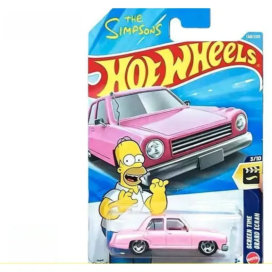 Brinquedo Hot Wheels 1:64 Simpsons Auto Rosa Screen Time Z