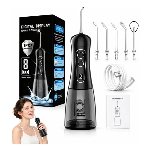 Irrigador Oral Lpx7 400ml 8 Modos 5 Bicos Jato Forte Pulsado