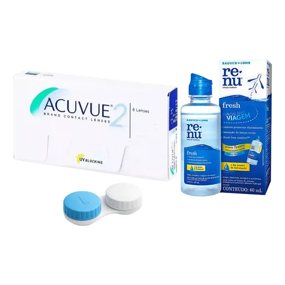 Lentes De Contato Acuvue 2 - Johnson / Miopia + Brindes