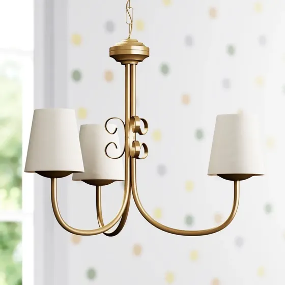 Lustre Dourado Liso Bebê Infantil Quarto