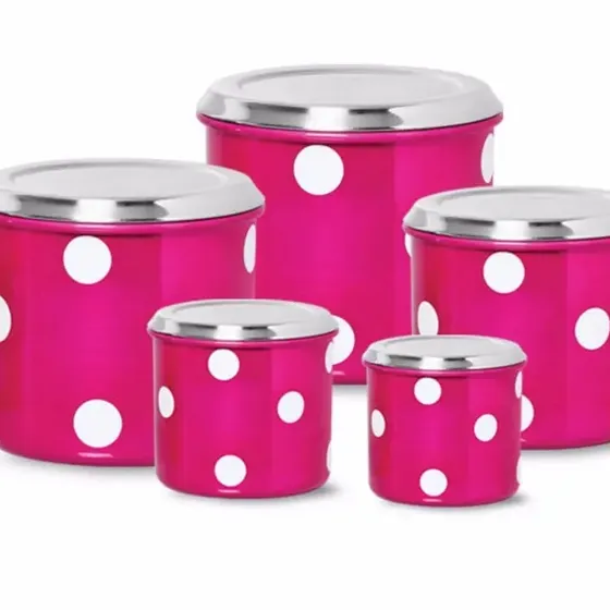 Conjunto De Potes Para Mantimentos Em Aluminio - 5 Peças