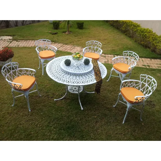 Conjunto Aluminio Fundido Jardim Piscina Viena 1,30 Com Giro