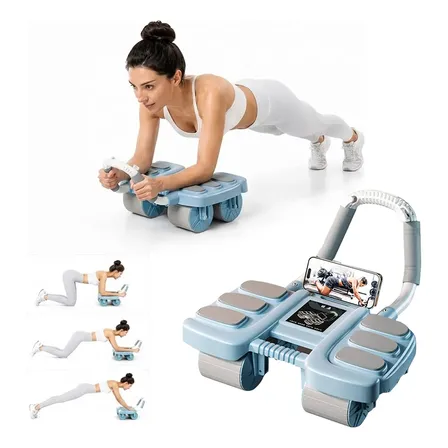 Aparelho De Abdominal Roda 4 Rodas Retorno Automático