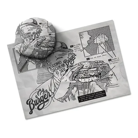 Papel Acoplado - Hamburguer Burguer Burger Frios 1.000 Unds.