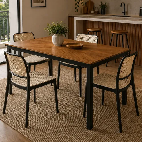 Kit 4 Cadeiras Mônaco Rattan Empilhável Cozinha Sala Jantar