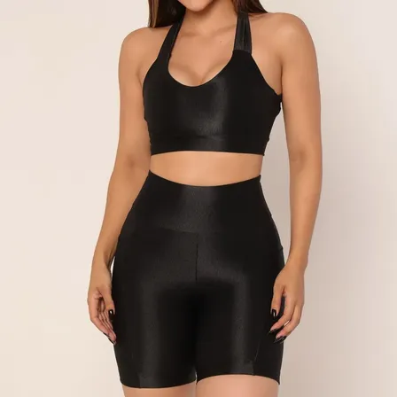 Conjunto Fitness Canelado Top Com Alta Sustentação