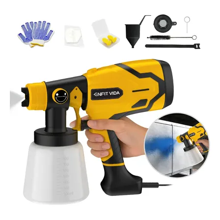 Pistola De Pintura Hvlp Portátil 550w 800ml Pulverizador