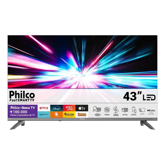 Smart Tv 43'' Philco Full Hd Roku Tv Hdr10 Dolby P43cra