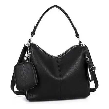 Bolsa Feminina Grande De Ombro E Transversal Pu Com Carteira