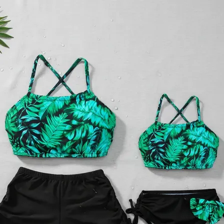 Biquini Tal Mae Tal Filha Cropped Com Bojo E Shorts