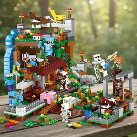 Brinquedo Educacional Minecraft Lego Brick Village E Minifig