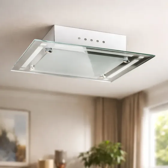 Lustre Sobrepor Espelhado Para 1 Lampada 23x23 Decorado