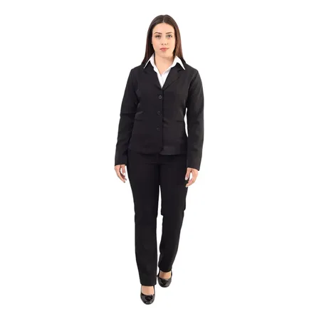 Conjunto Blazer E Calça Social Feminino Preto Frete Gràtis