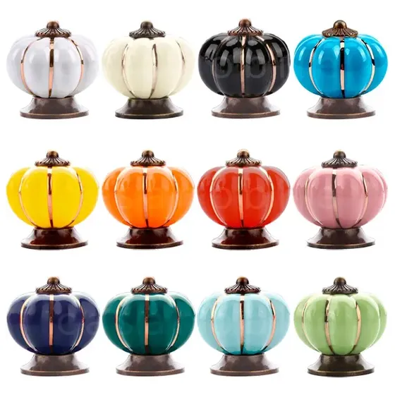 Kit 10 Puxador De Gaveta Porcelana Móvel Colonial Abobora