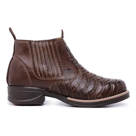 Bota Country Masculina Escamada Cano Curto Texana Botina