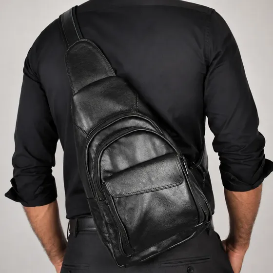 Pochete Masculina Transversal 100% Couro Bovino Legítimo 013