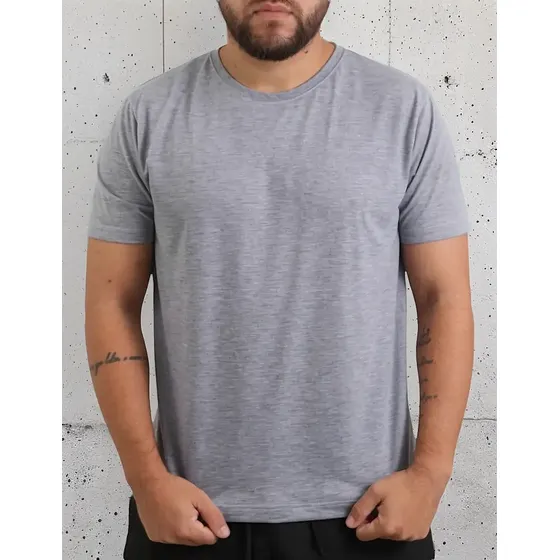 10 Camisetas 100% Poliéster Cinza Mescla Sublimação Atacado