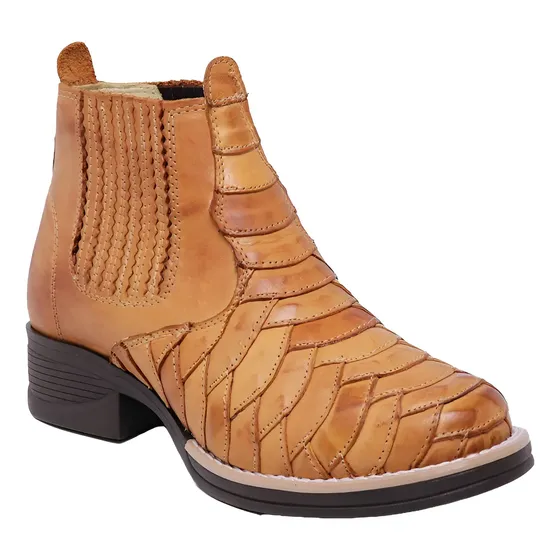 Bota Country Masculina Escamada Cano Curto Texana Botina