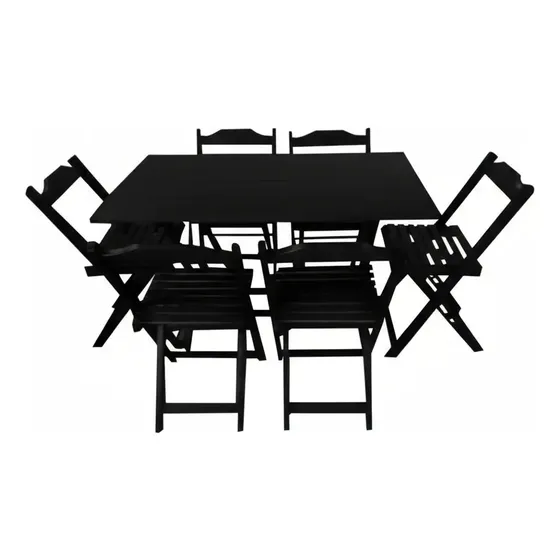 Mesa Dobravel Passa Perto 120x70 Cm C/ 6 Cadeiras