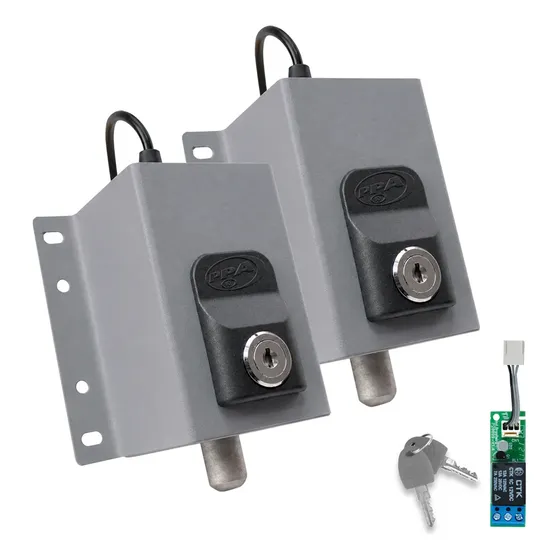 Kit 2 Travas Elétrica Dog + Módulo Relé Ppa P/ Portão Eletrô