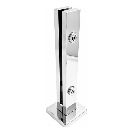 Kit 5 Torres Inox 40cm 2 Furos Guarda Corpo Vidro