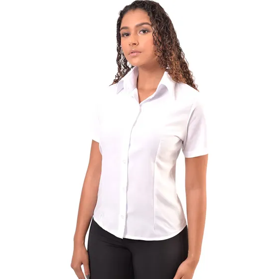 Camisa Blusa Feminina Social Manga Curta Uniforme