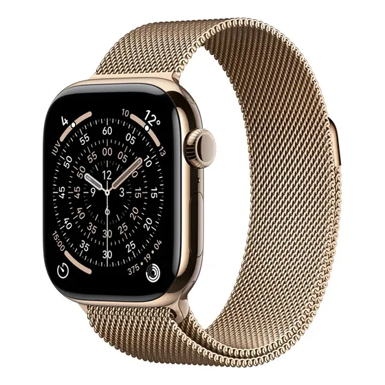 Apple Watch Series 11 Gps + Cellular - Caixa Dourada De Titânio 42 Mm - Pulseira Dourada Estilo Milanês - Distribuidor Autorizado Ouro