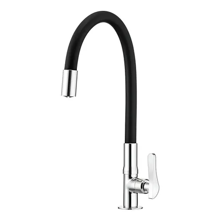 Torneira de Mesa Cozinha Lorenzetti 1177 Bica Flexível Preto Brilhante 35.8cm