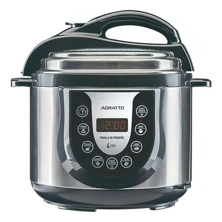 Panela De Pressão Eletrônica Ped-01 60hz 800w Agratto 60 Hz Inox 127v