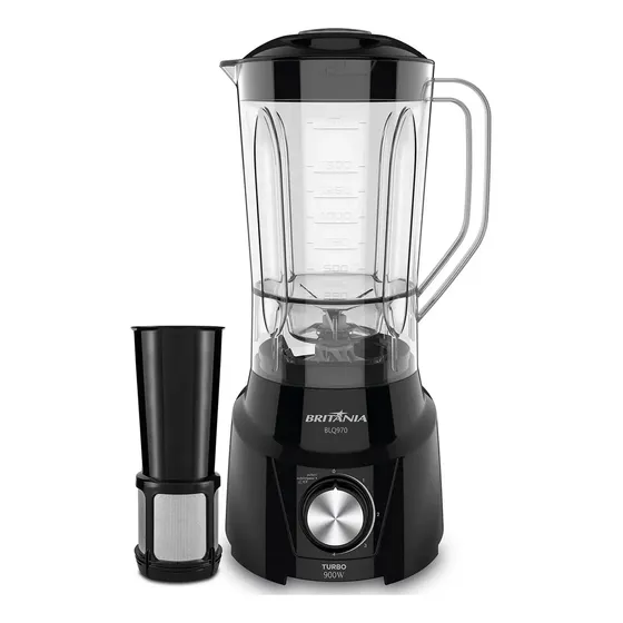 Liquidificador Britânia Turbo 900W 2,6L 4 Velocidades Preto BLQ970P