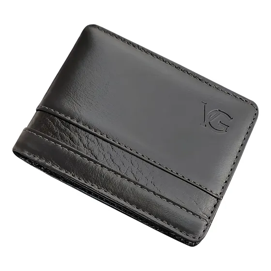 Carteira Couro Legítimo Vastigriff 2140 Masculina Marrom Portfólio Completo