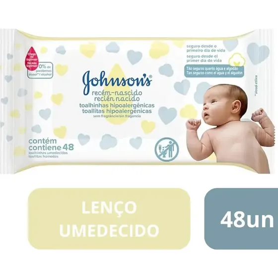Toalhas Umedecidas Johnson's Recem Nacido 48 Unidades