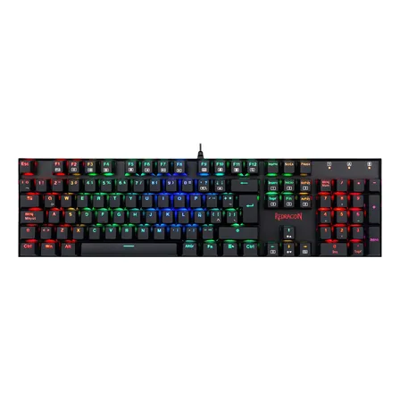 Teclado Gamer Redragon Mitra K551 Qwerty Outemu Blue Cor Preto Com Luz Rgb Português Brasil