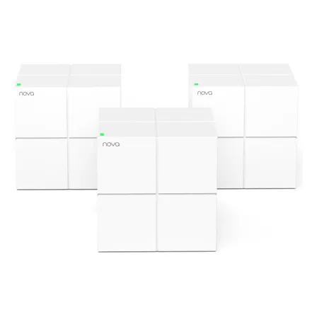 Sistema Mesh Wi-Fi Tenda Nova MW6 3-Pack AC1200 Dual-Band, Cobertura até 350m², Roaming Contínuo, Ideal para Casas Grandes Brasileiras