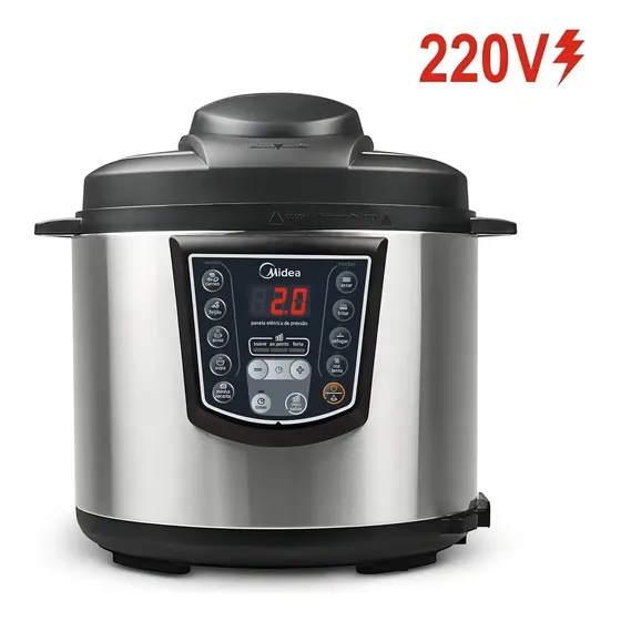 Panela De Pressão Elétrica Midea Ppa72 6 L Preto Cor Inox/Preto Frequência 60 Hz