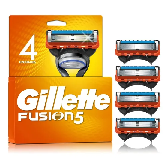 Gillette Fusion5 Carga para Aparelho de Barbear com 5 Lâminas - 4 Unidades