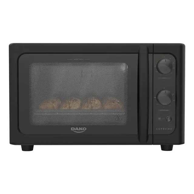 Forno de Bancada Elétrico Dako Supreme com 44 Litros e Grill Dourador Preto