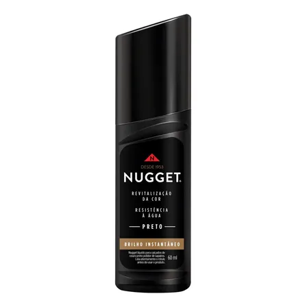 Polidor de Sapato Líquido Preto Nugget Frasco 60ml