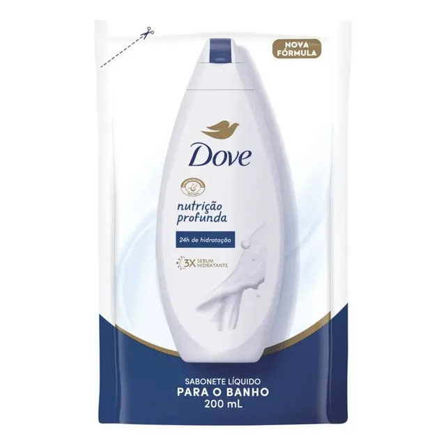 Dove Sabonete Líquido Nutrição Profunda Refil 200 Ml