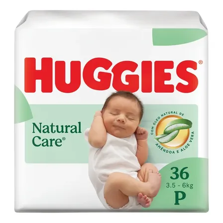 Huggies Fralda Descartável Premium Natural Care P 36 Unidades