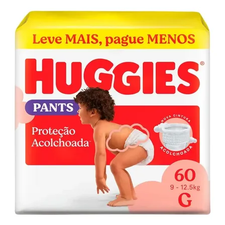 Huggies Fralda Pants Roupinha Proteção Acolchoada G - 60 Un Sem Gênero