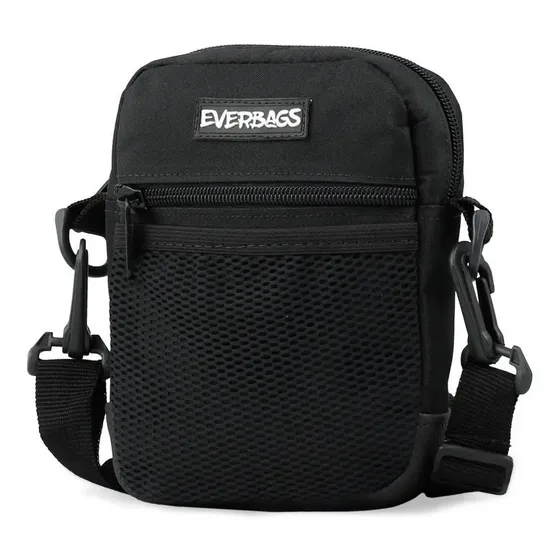 Shoulder Bag Preta Redinha Everbags Tira Colo Necessaire Cor Preto Liso
