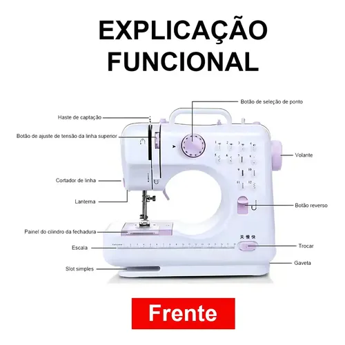 Mini Máquina De Costura Reta Kylinton Portátil - Branco 127/220v