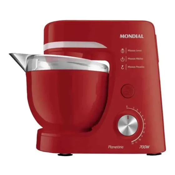 Batedeira Planetária Bp-03-r 12 Velocidades 700w Mondial Vermelho 127v