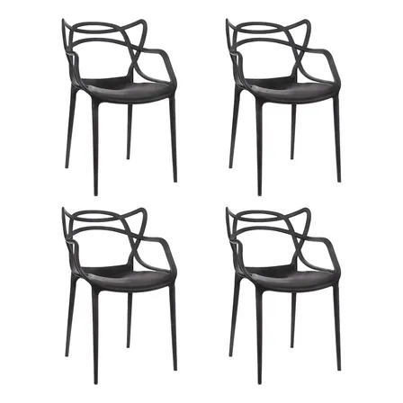 Cadeira de Jantar Allegra Garden Life Cor Preto 4 Unidades