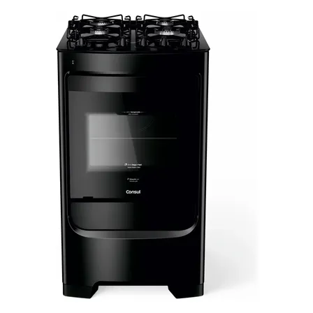 Fogão Consul Cfo4vbe Gas/eléctrica 4 Bocas Com Mesa De Vidro Cor Preto 127/220v