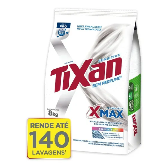 Sabão em Pó Hipoalergênico Tixan Ypê Sensitive 8kg
